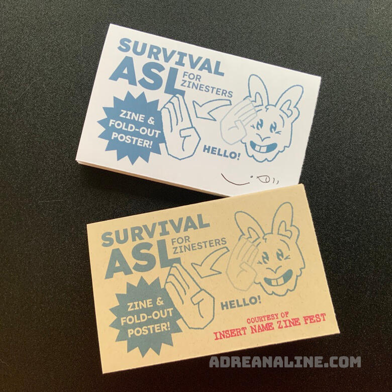 Two printed Survival ASL zines